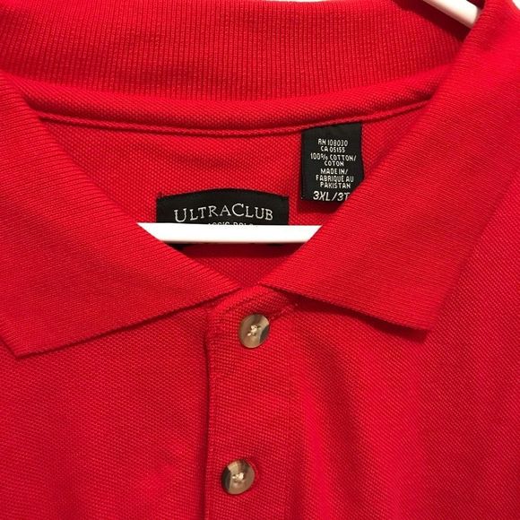 NWT Mens Ultra Club polo in size 3XL and red color. - Picture 2 of 4
